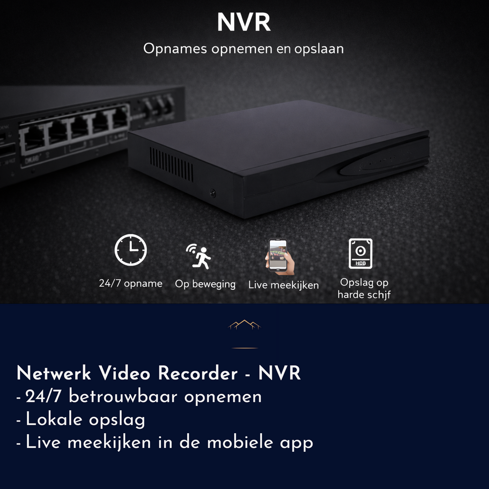 Beveiligingscamerasysteem Draadloos - 8MP Dome camera - Wit